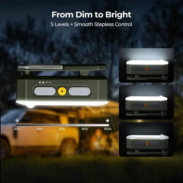 Alt view image 6 of 7 - Camping Light AL01, Movable Area Rechargeable Lantern Tent, Green