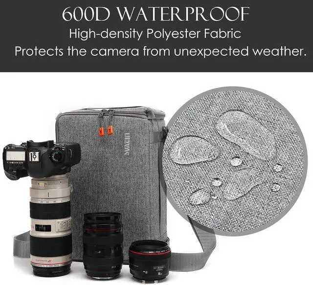 Alt view image 2 of 7 - Camera Insert Bag,Shockproof &Pressure-proof Dual Opening Padded Camera Lens Cube Case Backpack,Digital DSLR SLR Mirrorless Cameras Storage,Suitable for mountaineering bags over 20 liters(M)