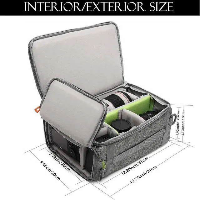 Alt view image 4 of 7 - Camera Insert Bag,Shockproof &Pressure-proof Dual Opening Padded Camera Lens Cube Case Backpack,Digital DSLR SLR Mirrorless Cameras Storage,Suitable for mountaineering bags over 20 liters(M)