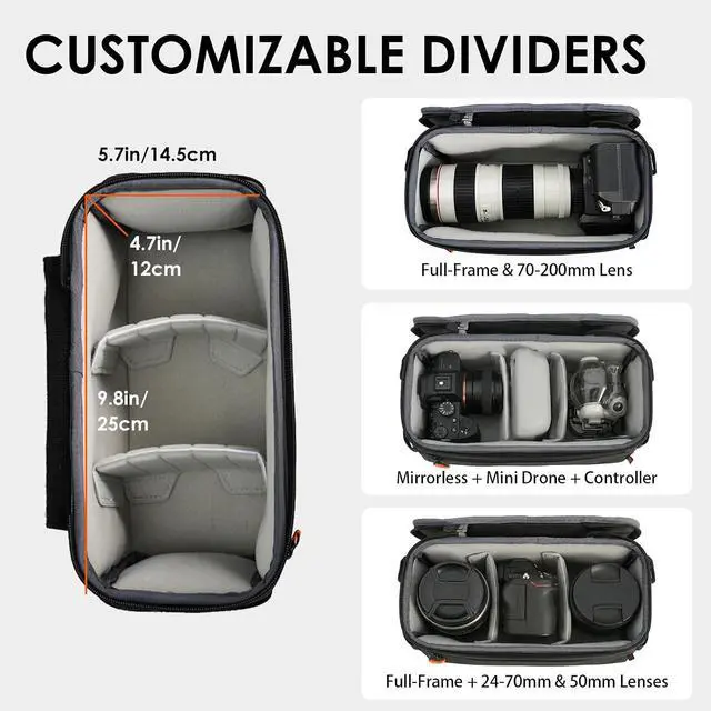 Alt view image 2 of 7 - Padded Camera Insert Bag Protective Framed DSLR Inner Case Organizer