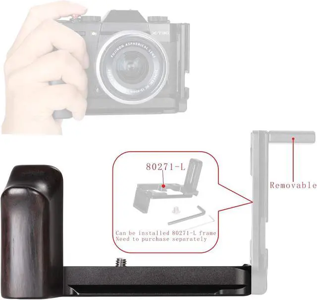 Alt view image 7 of 7 - WR-XT30-B Handgrip for Fujifilm X-T30 III/X-T30 II/X-T30/X-T20