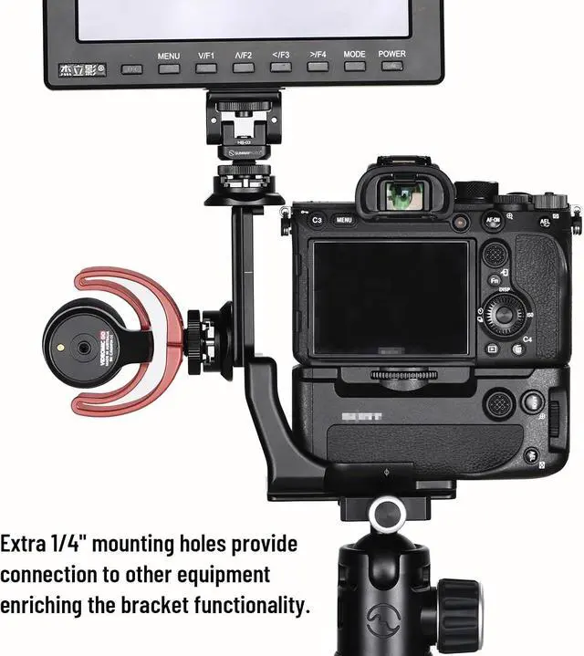 Alt view image 5 of 7 - SUNWAY L-Bracket for Sony a7r V/a1/a7s3/a9 ii/a7r iv with Battery Grip VG-C4EM Arca Swiss PlatePSL-a7RIVG