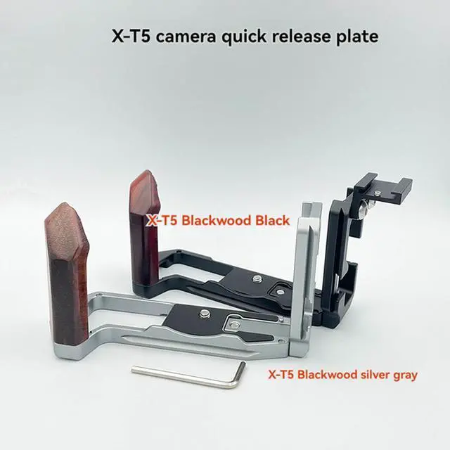 Alt view image 5 of 7 - XT5 Ebony Hand Grip L Plate Bracket for Fuji Fujifilm X-T5 Micro SLR Camera, Arca Quick Release Plate, Metal Handgrip L-Shape Grip with 1/4"-20 Tripod Hole & Wrench Accessories (Silvery)