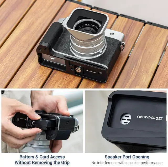 Alt view image 6 of 7 - GFX 100RF Handgrip L Bracket Holder for Fujifilm GFX100RF Hand Grip-Silver