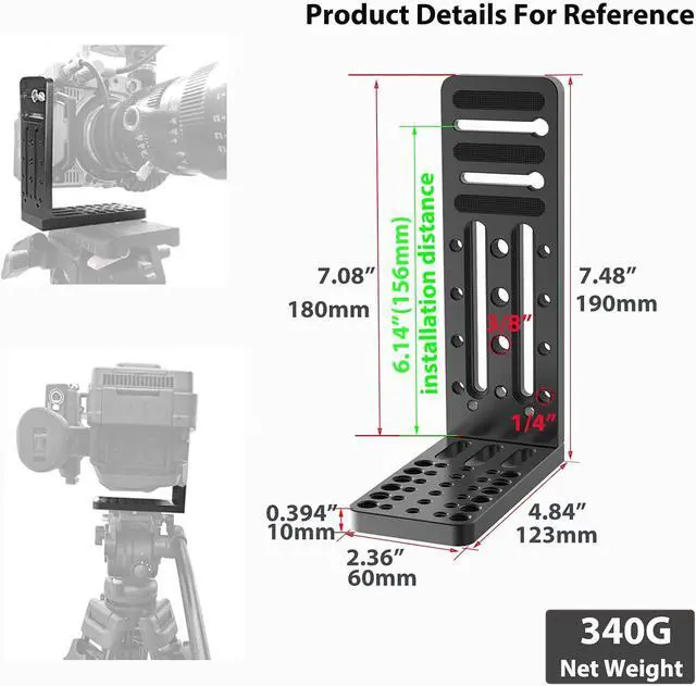 Alt view image 3 of 7 - Camera L Bracket ,Universal Vertical Camera Horizontal Mount Plate