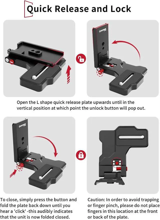 Alt view image 6 of 7 - LP-02 Camera L Bracket L Shape Quick Release Plate