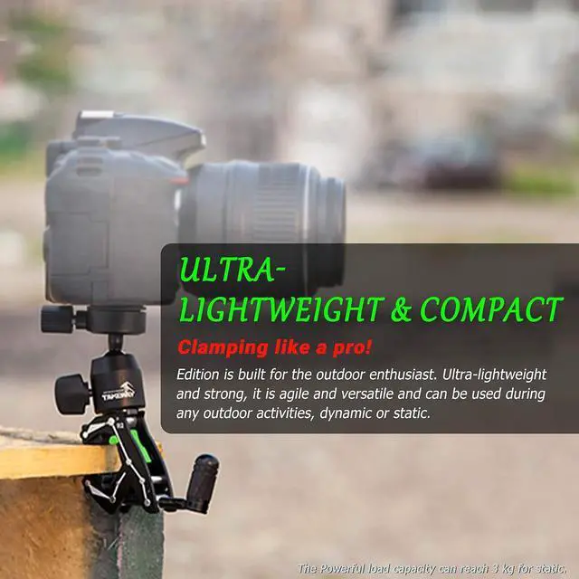 Alt view image 2 of 7 - Adjustable Camera Clamp Mount with 360°Rotatable Mini Ball Head and 1/4" Screew Quick Release Tabletop C Clampod Bar Clamp for GoPro/Brinno/DSLR/MILC/SLR Camera and More Action Camera