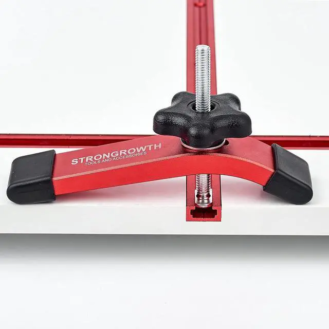 Alt view image 4 of 5 - T track Hold Down Clamps - Double Cut Profile Universal T-Track Clamps, 6-3/8"L x 1-1/4"W - Woodworking and t slot clamp - Fine Sandblast Anodized - Red Color-6PK