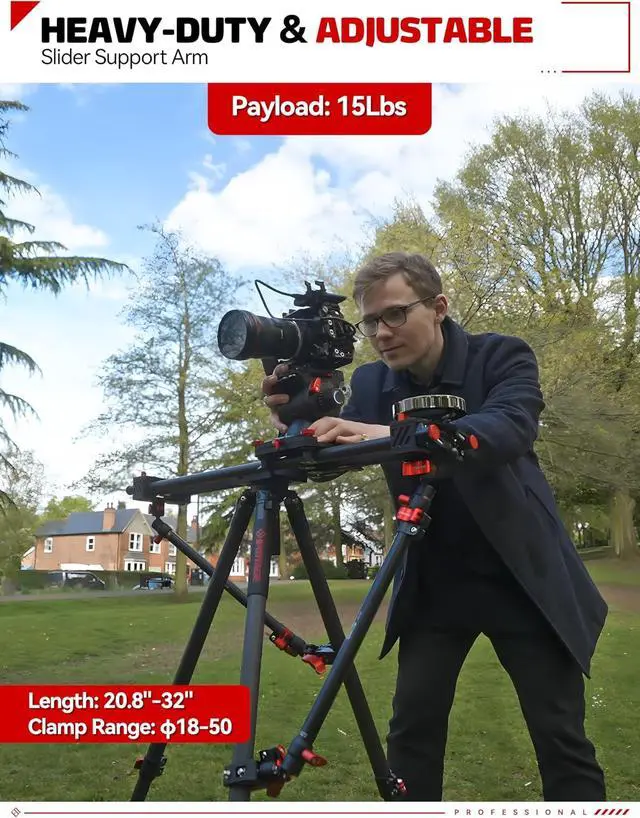 Alt view image 3 of 7 - Camera Slider Support Arm Stabilizer 32" Quick Release Mount