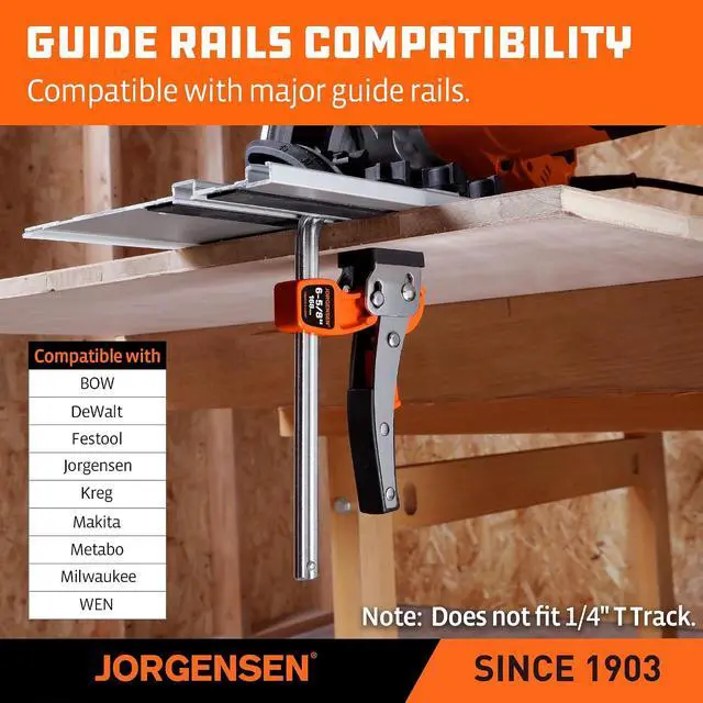 Alt view image 4 of 7 - 6-5/8" Ratcheting Table Clamps, Track Saw Clamps, 2-Pack