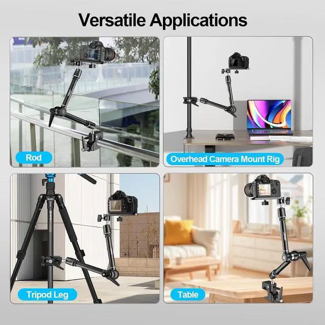 Alt view image 2 of 7 - 20" Heavy Duty Magic Arm Camera Mount with Super Clamp/Platform