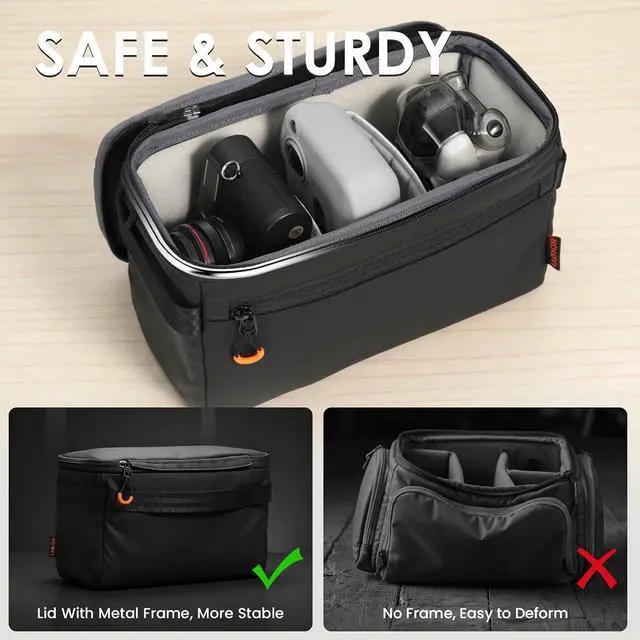 Alt view image 5 of 7 - Padded Camera Insert Bag Protective Framed DSLR Inner Case Organizer