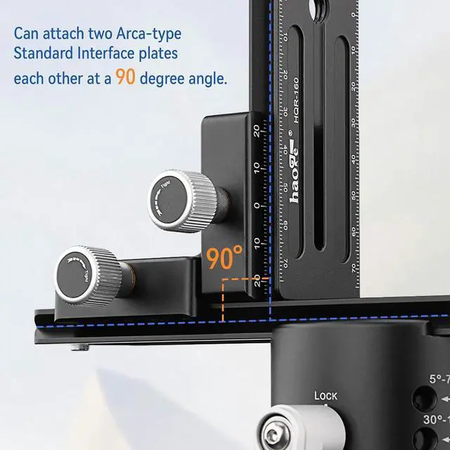 Alt view image 2 of 7 - CP-RA90 Right Angle Clamp 90 Degree Double Quick Release L Clamp with 1/4 Screw Thread for Arca Swiss RRS Benro Rail Plate Nodal Slide