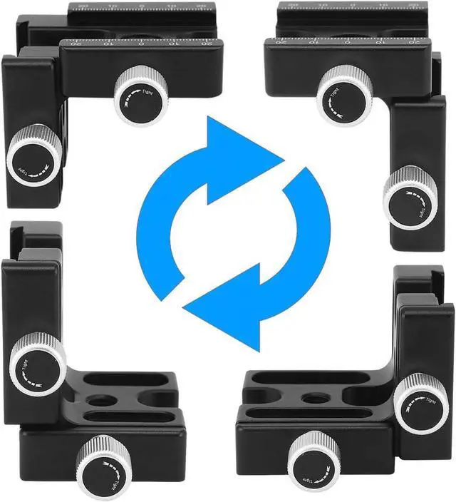Alt view image 7 of 7 - CP-RA90 Right Angle Clamp 90 Degree Double Quick Release L Clamp with 1/4 Screw Thread for Arca Swiss RRS Benro Rail Plate Nodal Slide
