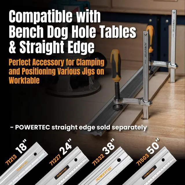 Alt view image 4 of 7 - Quick Screw Guide Rail Clamps for BOW XTENDER Fences, MFT Table, Track Saw Guide Rail System, 7 Capacity x 2-3/8 Throat Depth, 400lbs Clamping Force - 2PCs (71409)