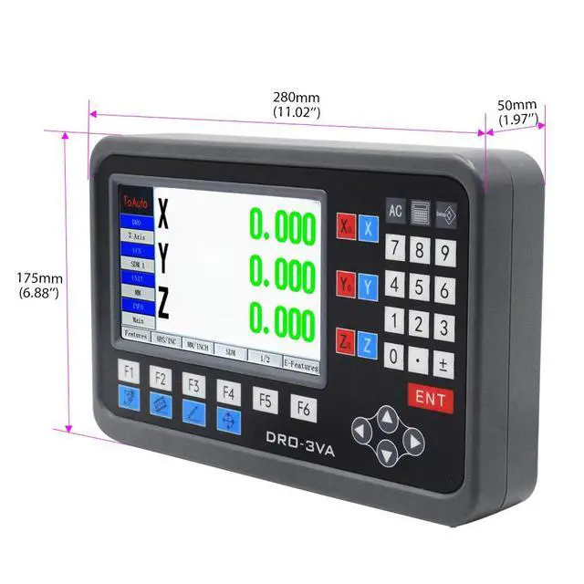 Alt view image 4 of 7 - Digital Readout 2 Axis 3 Axis DRO Display Linear Scale 100~1000mm Precision 5um for Bridgeport/Knee Milling Lathe EDM Mill Machine (3 Axis DRO-LCD)