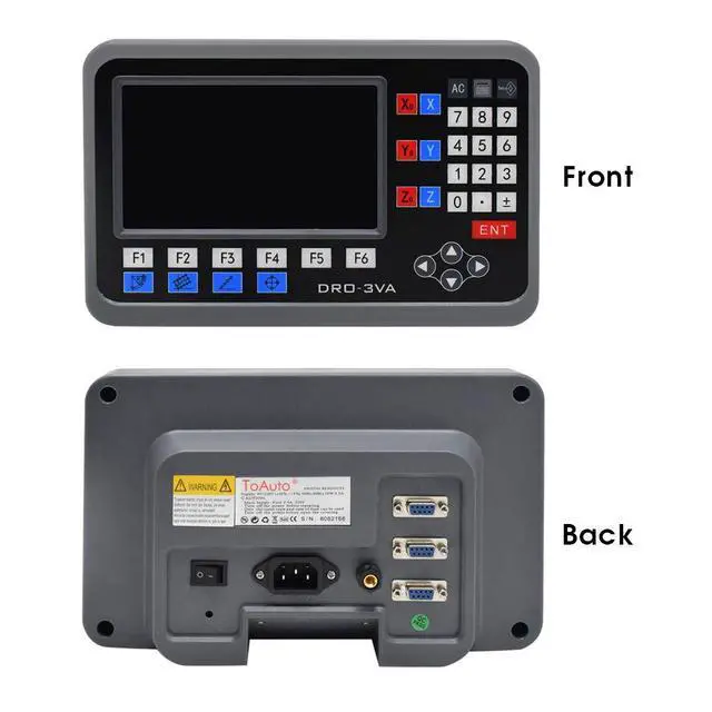 Alt view image 6 of 7 - Digital Readout 2 Axis 3 Axis DRO Display Linear Scale 100~1000mm Precision 5um for Bridgeport/Knee Milling Lathe EDM Mill Machine (3 Axis DRO-LCD)