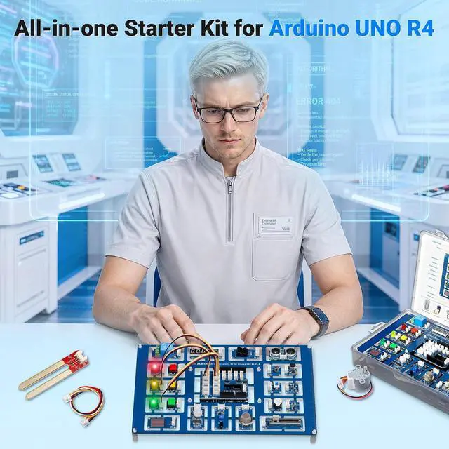 Alt view image 4 of 7 - All-in-one Starter Kit with Uno R4 WiFi Development Board