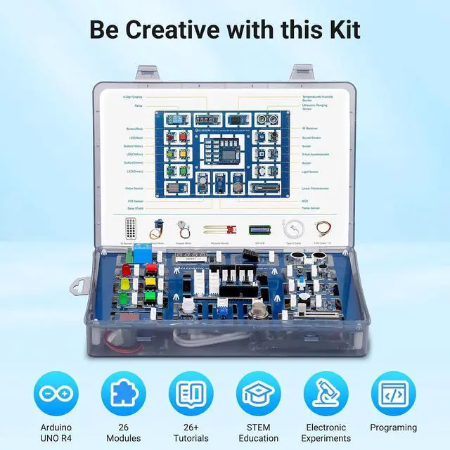 Alt view image 5 of 7 - All-in-one Starter Kit with Uno R4 WiFi Development Board