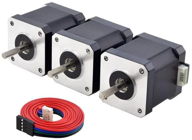 Main image of Nema 17 Stepper Motor 2A 55Ncm Bipolar 1.8 Degree 4-Lead for 3D Printer CNC Extruder, 3 Pack