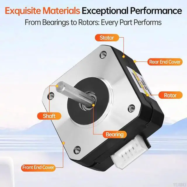 Alt view image 4 of 6 - 5Pack Nema 17 Stepper Motor 42x21mm 0.13Nm (18.41oz·in) 1.0A 3.5