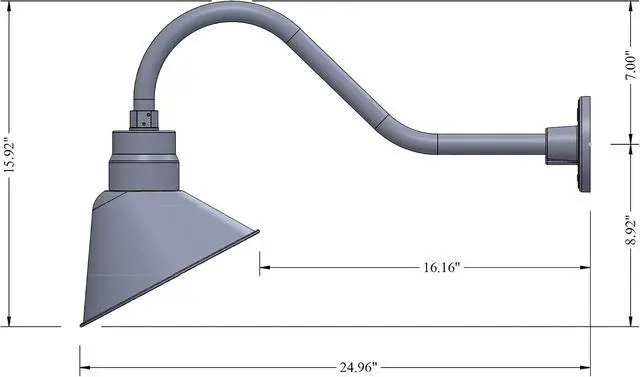 Alt view image 2 of 7 - 10in. Satin Black Angle Shade Gooseneck Sign Light, 5000K Cool White
