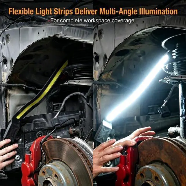 Alt view image 4 of 7 - Flexible Magnetic Underhood Work Light, 2600LM Rechargeable COB Bar