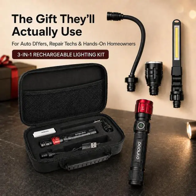 Alt view image 2 of 7 - 3 in 1 Led Work Lights with Magnetic Base, LED Flashlight with Flexible Gooseneck and Slim Bar Light, 400 Lumens Rechargeable Flashlights for Household, Camping and Car