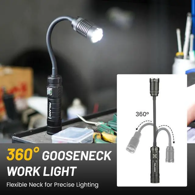 Alt view image 4 of 6 - Flexible Gooseneck Rechargeable LED Work Light with Magnetic Base