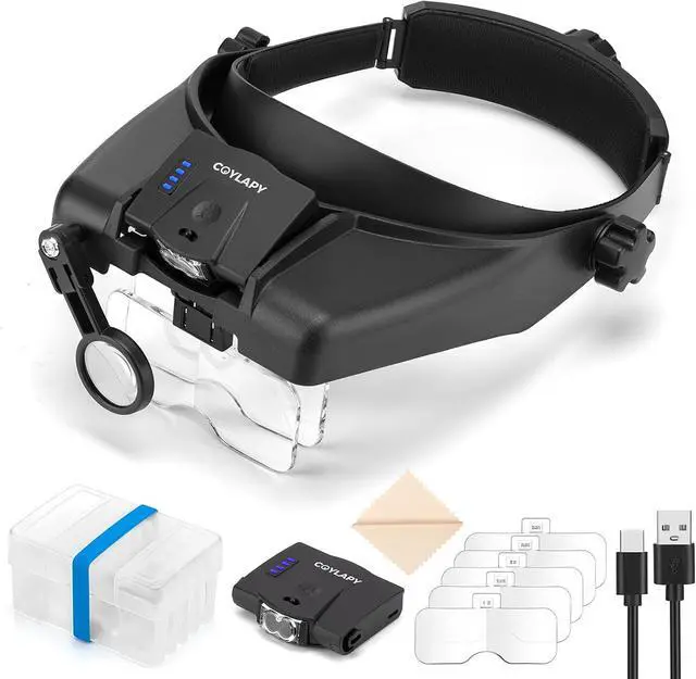 Main image of 1X-14X Magnifying Glasses for Close Work, with 2 Lights