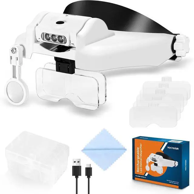 Main image of Magnifying Glass with Light,Rechargeable Headband Magnifier 1X-14X