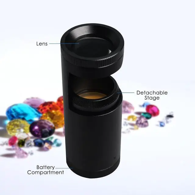 Alt view image 2 of 7 - Double Lens Polariscope, Portable Gemstone Polariscope 93mm Lenght with Built-in LED Professional Handheld Polariscope for Optical Properties Tool for Jeweler, Gemologist to Identifies Gemstones