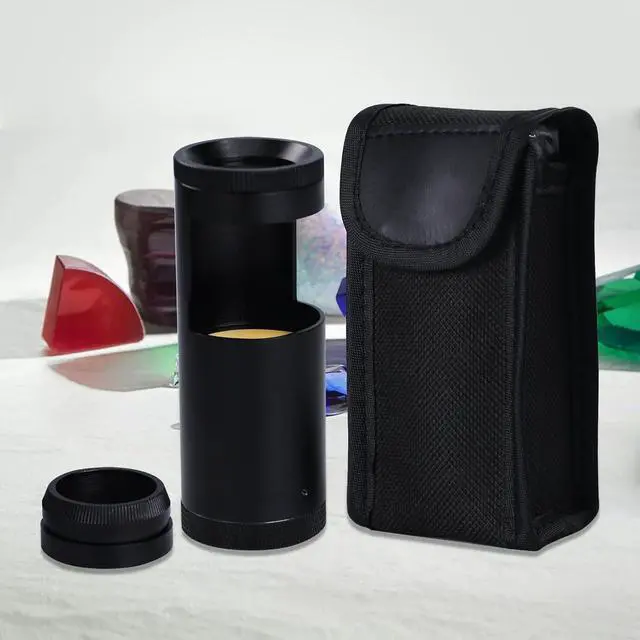 Alt view image 3 of 7 - Double Lens Polariscope, Portable Gemstone Polariscope 93mm Lenght with Built-in LED Professional Handheld Polariscope for Optical Properties Tool for Jeweler, Gemologist to Identifies Gemstones