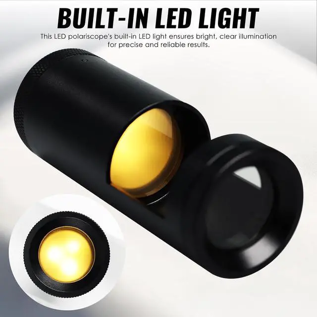 Alt view image 5 of 7 - Double Lens Polariscope, Portable Gemstone Polariscope 93mm Lenght with Built-in LED Professional Handheld Polariscope for Optical Properties Tool for Jeweler, Gemologist to Identifies Gemstones
