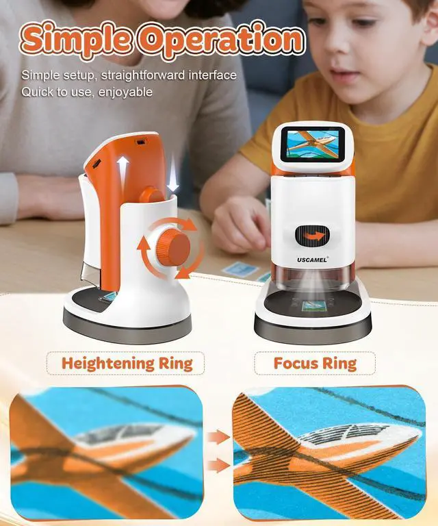 Alt view image 5 of 7 - Handheld Microscope for Kids 8-12: 1000x Portable Digital Microscope with Screen 4k 2.0" LCD - Miniscope Educational Science Kits Toy Gift with 15pcs Slides 32G Memory Card