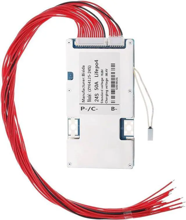 Main image of 24S BMS 72V 50A Lifepo4 Battery Management System PCB Protection Board with Balance Wire and NTC,Ten Functional protections, Common Port, for Lifepo4 Battery Pack (24S 72V 50A)