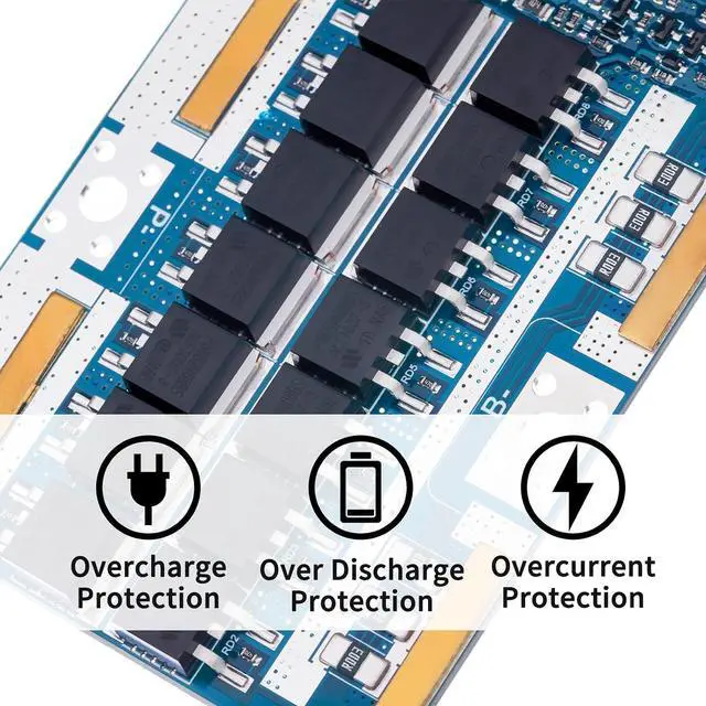 Alt view image 6 of 7 - 24S BMS 72V 50A Lifepo4 Battery Management System PCB Protection Board with Balance Wire and NTC,Ten Functional protections, Common Port, for Lifepo4 Battery Pack (24S 72V 50A)