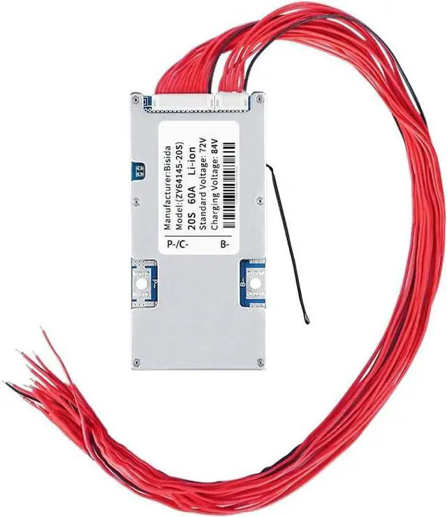 Main image of BMS 20S 72V 60A Lithium PCB Protection Board with Balance Wire and NTC, Common Port, Lithium-Ion Battery Management System