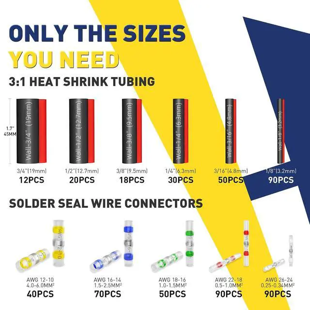 Alt view image 2 of 7 - 560PCS Solder Seal Connectors Kit with 3:1 Heat Shrink Tubing
