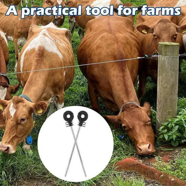 Alt view image 4 of 7 - 50 Pack Electric Fence Wire Insulator Stand Off Screw in Insulator Black Fence Post Insulator Wooden Post Wire Insulators for Tape Rope Electric Wire Animal Agricultural Garden