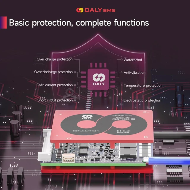Alt view image 3 of 7 - BMS 13S 48V 60A Li-ion with Cell Balancing