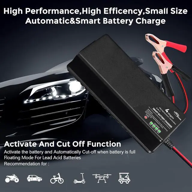 Alt view image 6 of 7 - ULTRAPOWER 14.6V 10A LiFePO4 Battery Charger,Smart Battery Charger for 12V LFP Batteries and Lead Acid Battery,4LEDs Indicator,Fast Charging,High Efficiency for Deep Cycle Batteries.