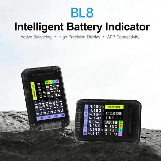 Alt view image 2 of 7 - BL8 LiPo Battery Tester 2S-8S Smart Active Balancer XH2.54 Cell Voltage Tester for RC Batteries with High-Precision Color Screen App and Remote Control