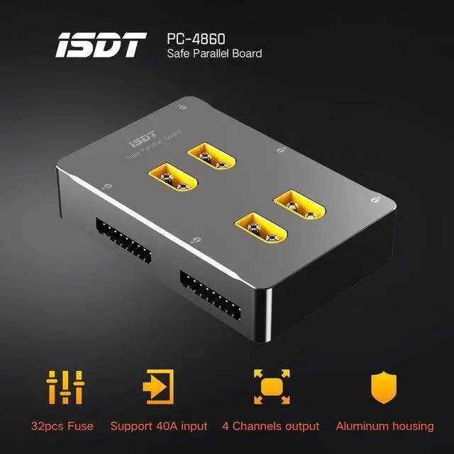 Alt view image 6 of 7 - PC-4860s Lipo Battery Charge Board,1-8S XT60 Safe Parallel Charge Board Balance Charging Plate for RC Battery Charger Lithium Batteries(4 Channels)