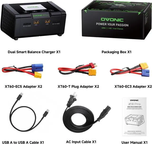 Alt view image 6 of 6 - X2 Pro Lipo Charger Bluetooth APP, AC 400W / DC 600W x2 Dual Channel, 20A per Channel, 1-8S Balance Charger for LiPo LiHV Life Li-Ion NiMH NiCd Pb