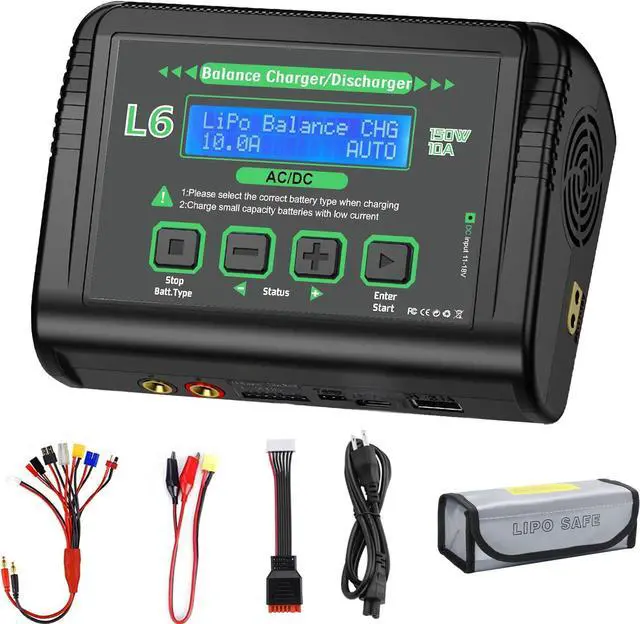 Main image of Lipo Battery Charger 150W 10A RC Battery Charger, Balance Fast Charger Discharger for LiPo/Li-ion/Life Battery(1-6s) NiMH/NiCd (1-15s) Pb Battery