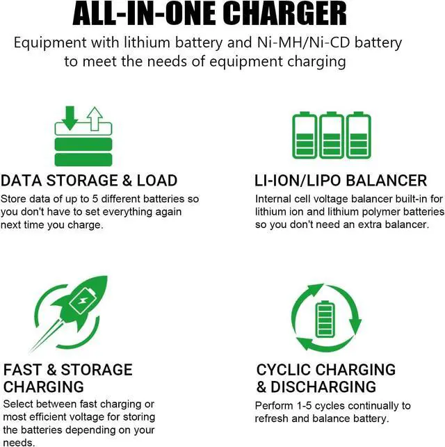 Alt view image 5 of 7 - Lipo Battery Charger 150W 10A RC Battery Charger, Balance Fast Charger Discharger for LiPo/Li-ion/Life Battery(1-6s) NiMH/NiCd (1-15s) Pb Battery
