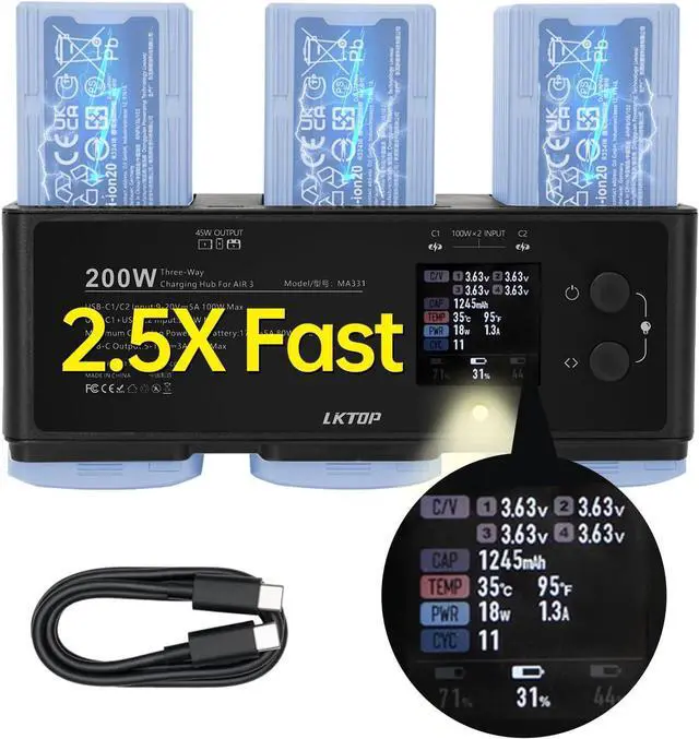 Main image of 200W Air 3/Air 3S Parallel Charging Hub for /Specta Air 3 Series