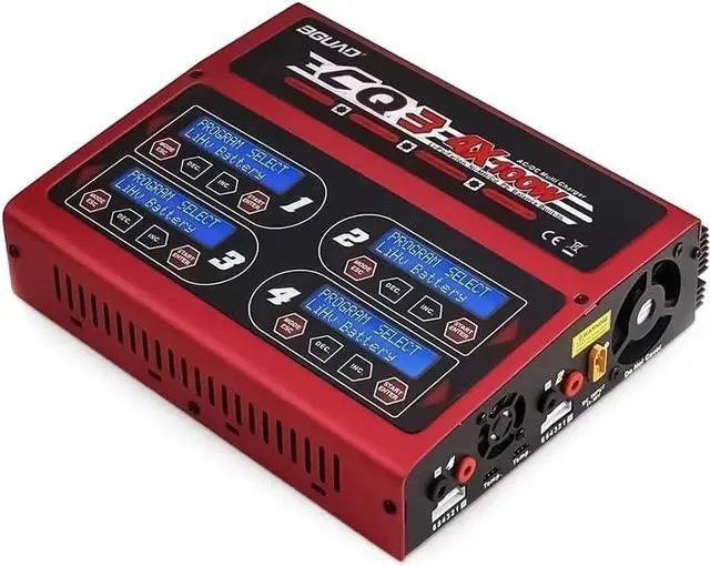 Main image of EV-Peak BGUAD CQ3 Multi Charger 4X 100W NiMH/LiPO with Built-in Balance - Red/Black - 12 - Red