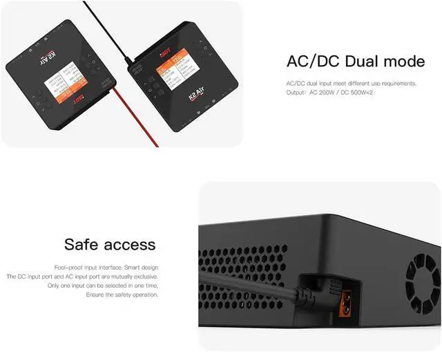 Alt view image 3 of 7 - K2 AIR Lipo Battery Balance Charger Discharger 1-6S AC 200W DC 500Wx2 20A Smart Charger for Life, Lilon, LiPo, LiHv/Pb/NiMH Battery Balance Charger